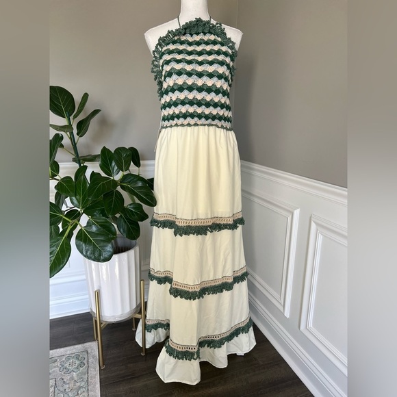 Ayni Crochet Halter Maxi Dress sz L NWT 539$ - Picture 8 of 9
